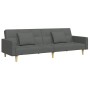 Sofá cama de 2 plazas con taburete tela gris oscuro de , Sofás - Ref: Foro24-3258107, Precio: 323,49 €, Descuento: %