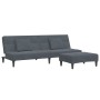 Sofá cama de 2 plazas con taburete terciopelo gris oscuro de , Sofás - Ref: Foro24-3258111, Precio: 311,36 €, Descuento: %