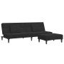 Sofá cama de 2 plazas con taburete terciopelo negro de , Sofás - Ref: Foro24-3258113, Precio: 300,82 €, Descuento: %