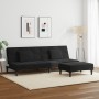 Sofá cama de 2 plazas con taburete terciopelo negro de , Sofás - Ref: Foro24-3258113, Precio: 300,82 €, Descuento: %