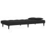 Sofá cama de 2 plazas con taburete terciopelo negro de , Sofás - Ref: Foro24-3258113, Precio: 300,82 €, Descuento: %