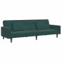 Sofá cama de 2 plazas con taburete terciopelo verde oscuro de , Sofás - Ref: Foro24-3258118, Precio: 336,27 €, Descuento: %