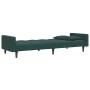 Sofá cama de 2 plazas con taburete terciopelo verde oscuro de , Sofás - Ref: Foro24-3258118, Precio: 336,27 €, Descuento: %