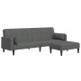 Sofá cama de 2 plazas con taburete tela gris oscuro de , Sofás - Ref: Foro24-3258124, Precio: 341,75 €, Descuento: %