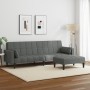 Sofá cama de 2 plazas con taburete tela gris oscuro de , Sofás - Ref: Foro24-3258124, Precio: 341,75 €, Descuento: %