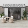 Toldo retráctil aluminio y tela gris antracita y blanco 4x3 m de , Toldos - Ref: Foro24-3216140, Precio: 783,54 €, Descuento: %