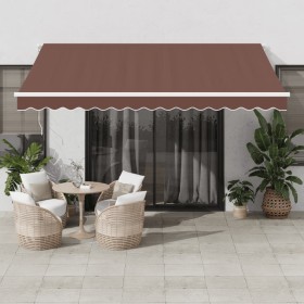 Toldo retráctil automático marrón 400x350 cm de , Toldos - Ref: Foro24-3215389, Precio: 427,25 €, Descuento: %