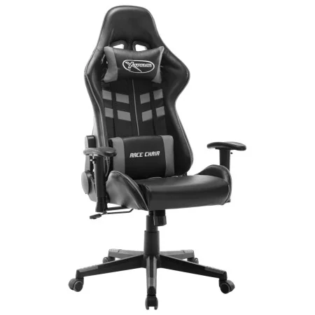 Silla de gaming de cuero sintético negro y gris de vidaXL, Sillones para videojuegos - Ref: Foro24-20506, Precio: 179,33 €, D...