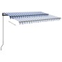 Toldo automático con LED sensor de viento azul y blanco 3x2,5 m de , Toldos - Ref: Foro24-3070111, Precio: 570,96 €, Descuent...