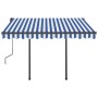 Toldo automático con LED sensor de viento azul y blanco 3x2,5 m de , Toldos - Ref: Foro24-3070111, Precio: 570,96 €, Descuent...