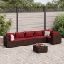 Set muebles de jardín 7 piezas y cojines ratán sintético marrón de , Conjuntos de jardín - Ref: Foro24-3308117, Precio: 534,5...