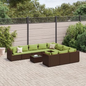Set de sofás de jardín 11 pzas cojines ratán sintético marrón de , Conjuntos de jardín - Ref: Foro24-3308342, Precio: 828,72 ...