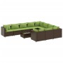 Set de sofás de jardín 11 pzas cojines ratán sintético marrón de , Conjuntos de jardín - Ref: Foro24-3308342, Precio: 828,72 ...
