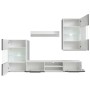 Vitrina de pared de TV iluminación LED 4 pzas negro alto brillo de , Muebles TV - Ref: Foro24-242573, Precio: 460,39 €, Descu...