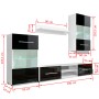 Vitrina de pared de TV iluminación LED 4 pzas negro alto brillo de , Muebles TV - Ref: Foro24-242573, Precio: 460,39 €, Descu...