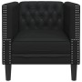 Sillón Chesterfield de cuero artificial negro de , Sofás - Ref: Foro24-372652, Precio: 165,58 €, Descuento: %