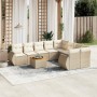 Set de sofás de jardín 9 pzas con cojines ratán sintético beige en Conjuntos de jardín | Comprar online en Foru.es