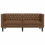 Sofá Chesterfield de 2 plazas piel de ante sintético marrón de , Sofás - Ref: Foro24-372665, Precio: 273,35 €, Descuento: %