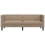 Sofá Chesterfield de 3 plazas cuero artificial marrón capuchino de , Sofás - Ref: Foro24-372671, Precio: 318,90 €, Descuento: %