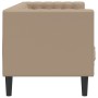 Sofá Chesterfield de 3 plazas cuero artificial marrón capuchino de , Sofás - Ref: Foro24-372671, Precio: 318,90 €, Descuento: %