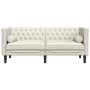 Sofá Chesterfield 2 plazas con cojines terciopelo blanco crema de , Sofás - Ref: Foro24-372690, Precio: 253,92 €, Descuento: %
