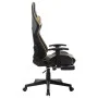 Silla de gaming con reposapiés cuero sintético negro y dorado de vidaXL, Sillones para videojuegos - Ref: Foro24-20512, Preci...