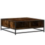 Mesa de centro madera ingeniería metal roble ahumado 80x80x30cm de , Mesas de centro - Ref: Foro24-848771, Precio: 62,87 €, D...