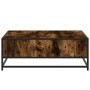 Mesa de centro madera ingeniería metal roble ahumado 80x80x30cm de , Mesas de centro - Ref: Foro24-848771, Precio: 62,87 €, D...