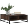 Mesa de centro madera ingeniería metal marrón roble 80x80x30 cm de , Mesas de centro - Ref: Foro24-848773, Precio: 64,71 €, D...