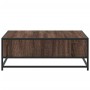 Mesa de centro madera ingeniería metal marrón roble 80x80x30 cm de , Mesas de centro - Ref: Foro24-848773, Precio: 64,71 €, D...