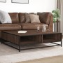 Mesa de centro madera ingeniería y metal marrón 100x100x30 cm de , Mesas de centro - Ref: Foro24-848778, Precio: 82,95 €, Des...