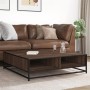 Mesa de centro madera ingeniería y metal marrón 100x100x30 cm de , Mesas de centro - Ref: Foro24-848778, Precio: 82,95 €, Des...
