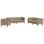 Juego de sofás Chesterfield 3 piezas cuero sintético capuchino de , Sofás - Ref: Foro24-3209272, Precio: 737,48 €, Descuento: %