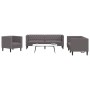 Juego de sofás Chesterfield 3 piezas cuero sintético gris de , Sofás - Ref: Foro24-3209270, Precio: 721,87 €, Descuento: %