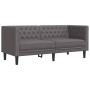 Juego de sofás Chesterfield 3 piezas cuero sintético gris de , Sofás - Ref: Foro24-3209270, Precio: 721,87 €, Descuento: %