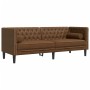 Set de sofás Chesterfield y cojines 2 pzs ante sintético marrón de , Sofás - Ref: Foro24-3209300, Precio: 584,08 €, Descuento: %