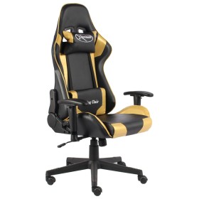 Silla gaming giratoria PVC dorado de vidaXL, Sillones para videojuegos - Ref: Foro24-20492, Precio: 158,43 €, Descuento: %