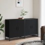 Aparador de madera de ingeniería negro 134x35x76 cm de , Aparadores - Ref: Foro24-3300815, Precio: 156,27 €, Descuento: %
