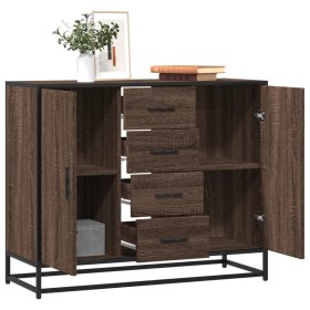 Aparador de madera de ingeniería marrón roble 92x35x76 cm de , Aparadores - Ref: Foro24-3300829, Precio: 114,08 €, Descuento: %