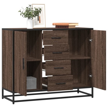 Aparador de madera de ingeniería marrón roble 92x35x76 cm de , Aparadores - Ref: Foro24-3300829, Precio: 114,08 €, Descuento: %