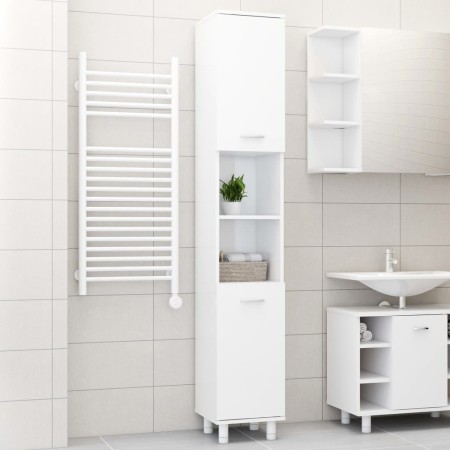 Armario de baño madera contrachapada blanco brillo 30x30x179 cm de vidaXL, Muebles de baño - Ref: Foro24-802630, Precio: 87,3...