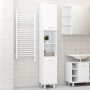 Armario de baño madera contrachapada blanco brillo 30x30x179 cm de vidaXL, Muebles de baño - Ref: Foro24-802630, Precio: 87,3...