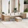 Set de sofás de jardín y cojines 8 piezas ratán sintético beige de , Conjuntos de jardín - Ref: Foro24-3261766, Precio: 696,1...
