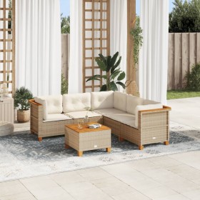 Juego de sofás jardín con cojines 6 pzas ratán sintético beige de , Conjuntos de jardín - Ref: Foro24-3261829, Precio: 427,93...