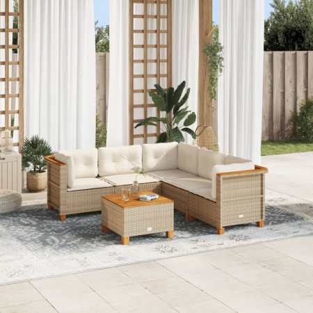 Juego de sofás jardín con cojines 6 pzas ratán sintético beige de , Conjuntos de jardín - Ref: Foro24-3261829, Precio: 427,93...