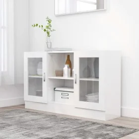Vitrina de madera contrachapada blanco brillo 120x30,5x70 cm de vidaXL, Aparadores - Ref: Foro24-802792, Precio: 102,93 €, De...
