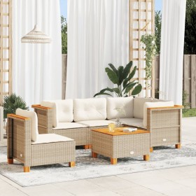 Juego de sofás jardín con cojines 6 pzas ratán sintético beige de , Conjuntos de jardín - Ref: Foro24-3261841, Precio: 427,93...