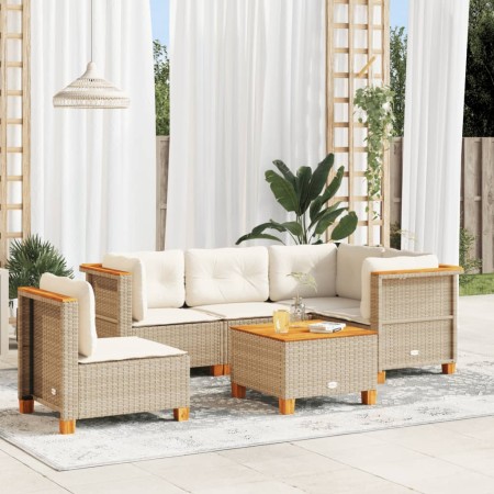 Juego de sofás jardín con cojines 6 pzas ratán sintético beige de , Conjuntos de jardín - Ref: Foro24-3261841, Precio: 427,93...