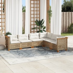 Juego de sofás jardín con cojines 6 pzas ratán sintético beige de , Conjuntos de jardín - Ref: Foro24-3261862, Precio: 522,55...