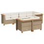 Set sofás de jardín 7 piezas y cojines ratán sintético beige de , Conjuntos de jardín - Ref: Foro24-3261883, Precio: 555,33 €...
